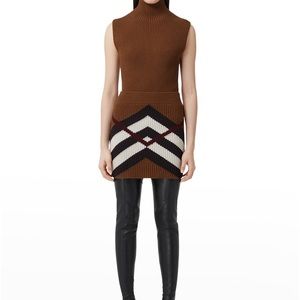 Burberry Kiri Check Cashmere Mini Skirt